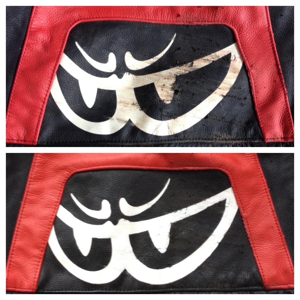 Before and after of the back of the jacket.