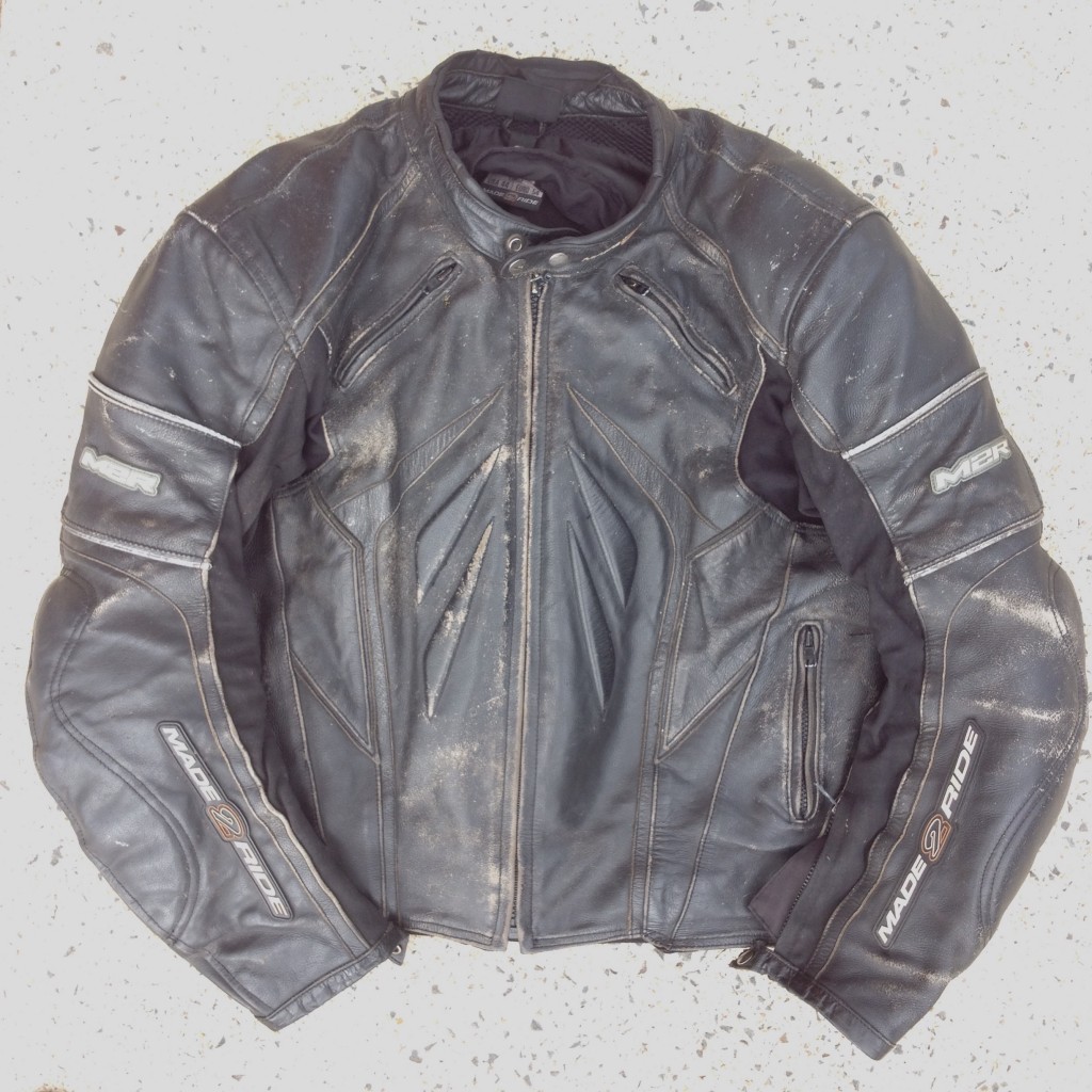 Before restoration of leather jacket