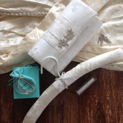 Handmade clutch and coat hanger, bridal accessories